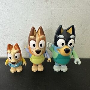 Bluey & friends Bingo & Bandit Action Figures 3.25" Moose Toys Legs Bend All 3